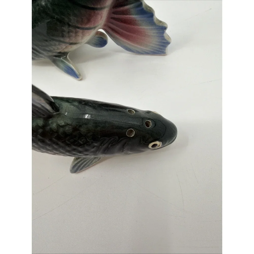 VTG Ceramic JAPAN Trout FISH Salt & Pepper Shakers 2 1/2
